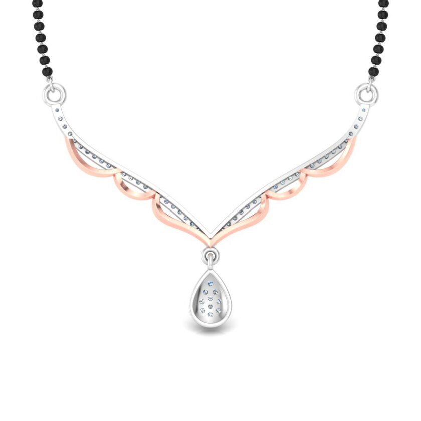 Harmony V-Drop Diamond Mangalsutra Pendant - Image 3