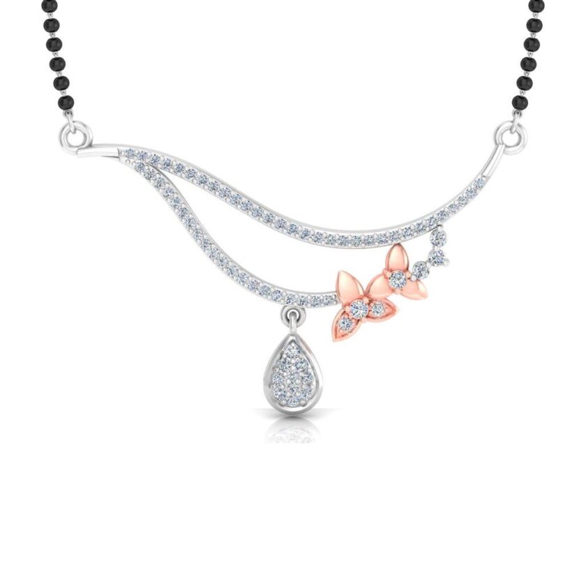 Dual Flow Diamond Mangalsutra Pendant - Image 2