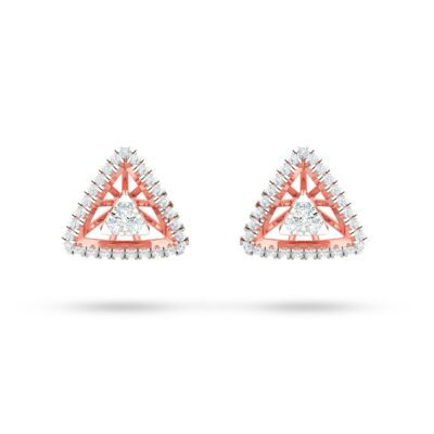 TRIANGLE PROTRUSION DIAMOND EARRINGS