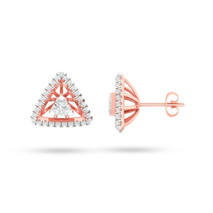 TRIANGLE PROTRUSION DIAMOND EARRINGS