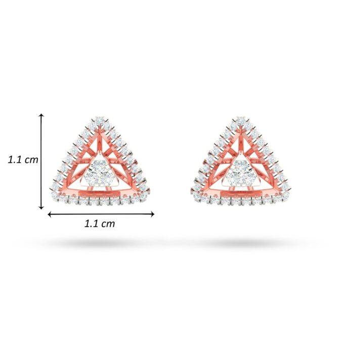 TRIANGLE PROTRUSION DIAMOND EARRINGS