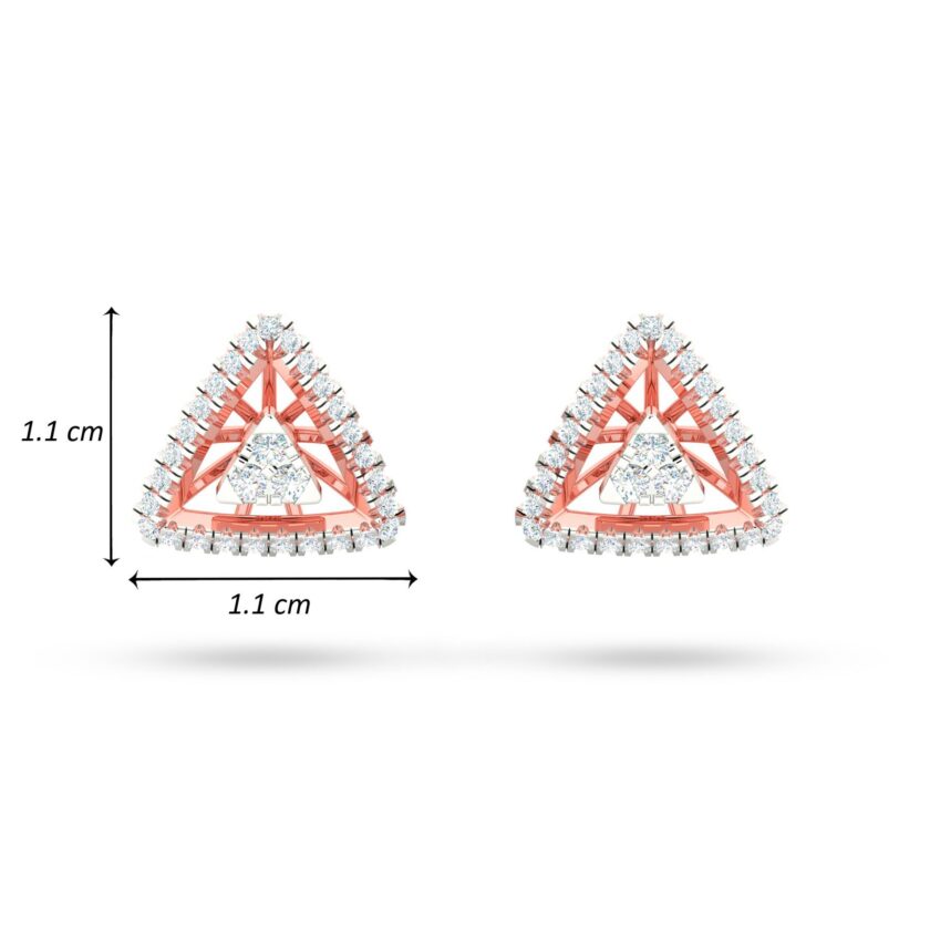 TRIANGLE PROTRUSION DIAMOND EARRINGS - Image 3