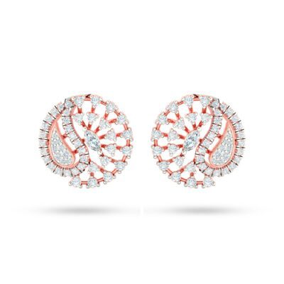 LEAF CLUSTER CURVE EARRINGS