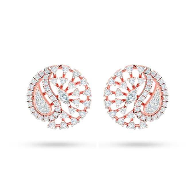 LEAF CLUSTER CURVE EARRINGS