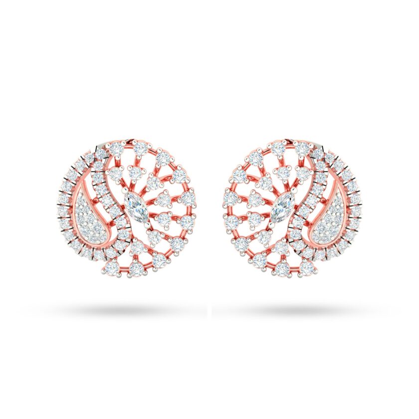 LEAF CLUSTER CURVE EARRINGS