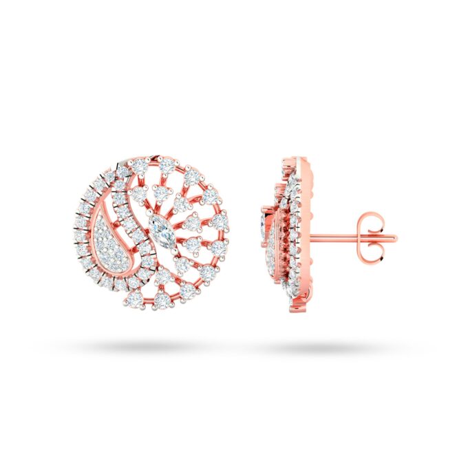 LEAF CLUSTER CURVE EARRINGS