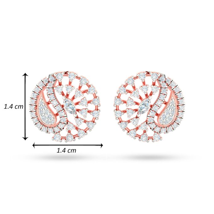 LEAF CLUSTER CURVE EARRINGS