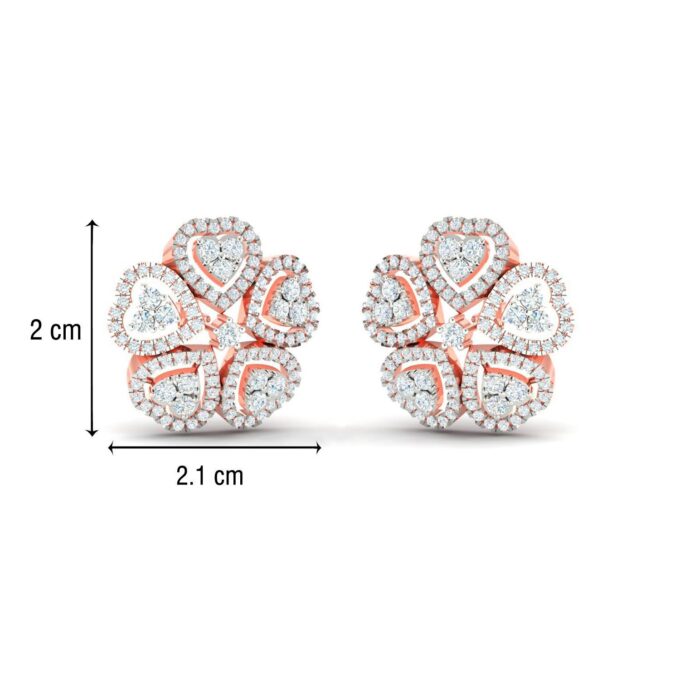 HEART CLUSTER EARRINGS