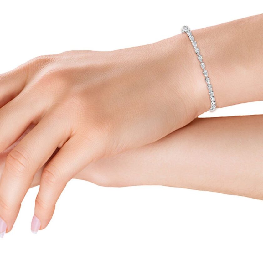 Contemporary Pear Cut Tennis Bracelet - Image 4