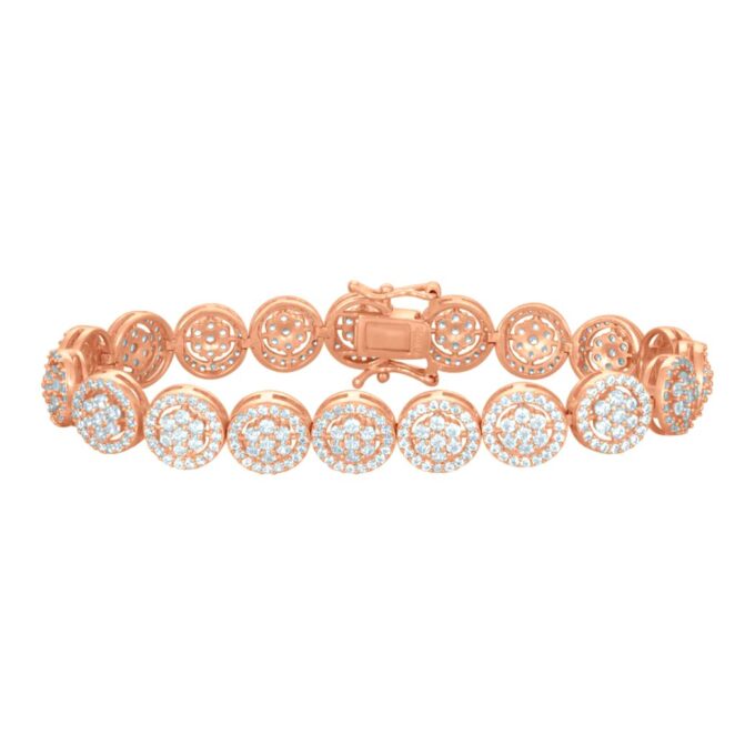 Floral Elegance Diamond Tennis Bracelet