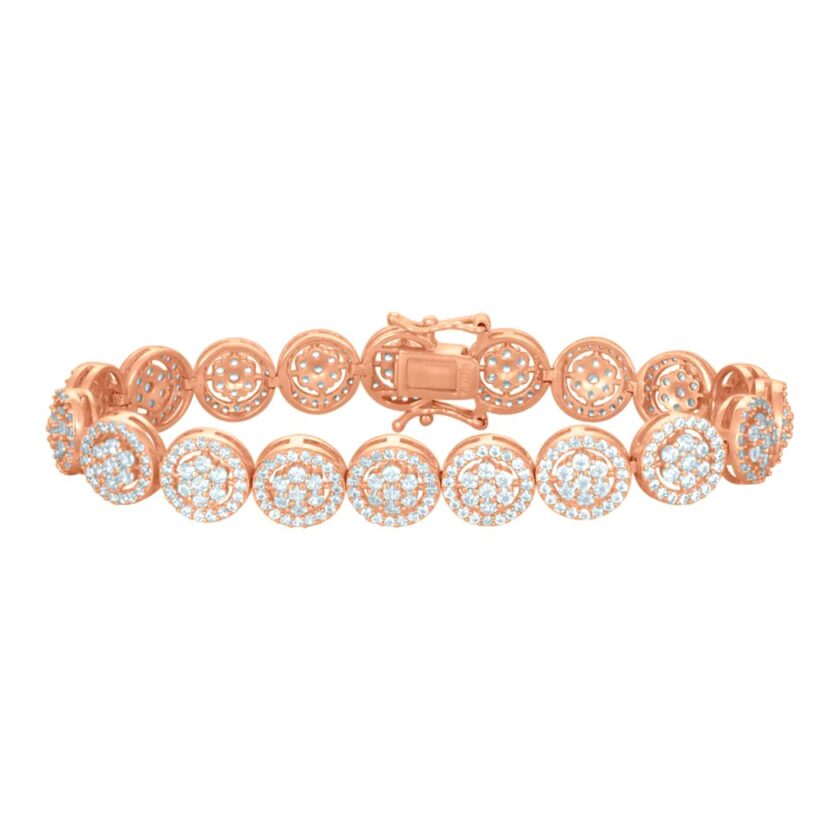 Floral Elegance Diamond Tennis Bracelet