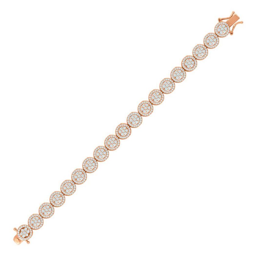 Floral Elegance Diamond Tennis Bracelet - Image 4
