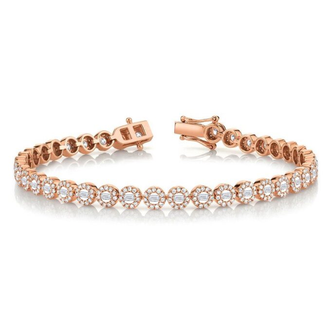 Western style Diamond Circle Tennis Bracelet