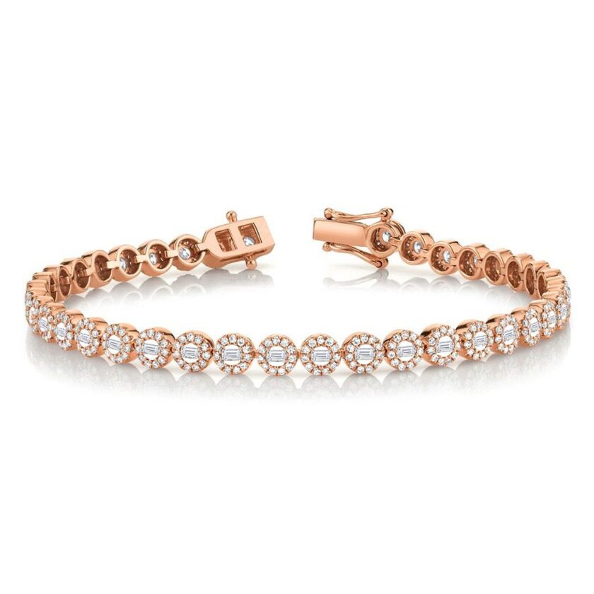 Western style Diamond Circle Tennis Bracelet