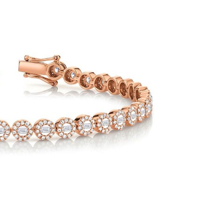 Western style Diamond Circle Tennis Bracelet