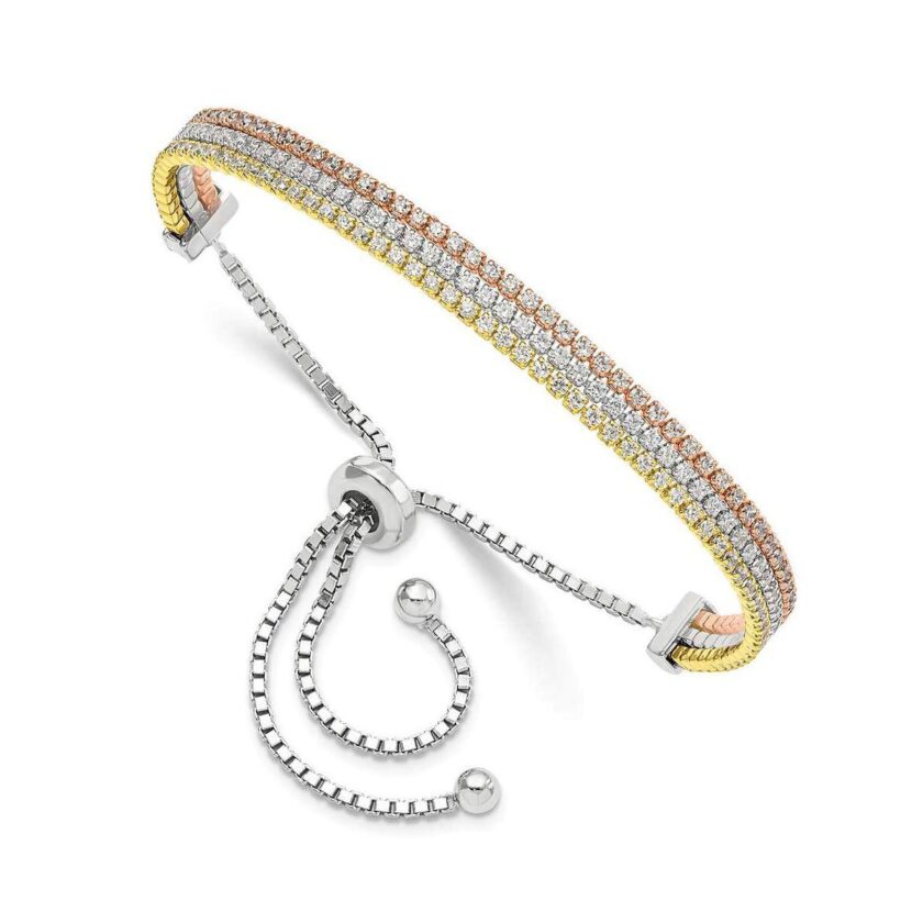 Tricolor Brilliance Bolo Bracelet