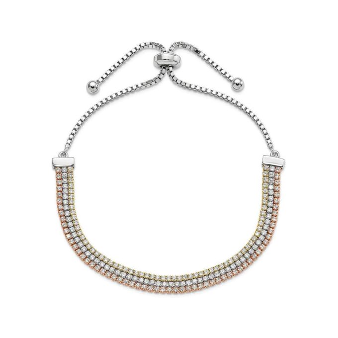 Tricolor Brilliance Bolo Bracelet