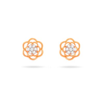 FILIGREE FLOWER DIAMOND EARRINGS