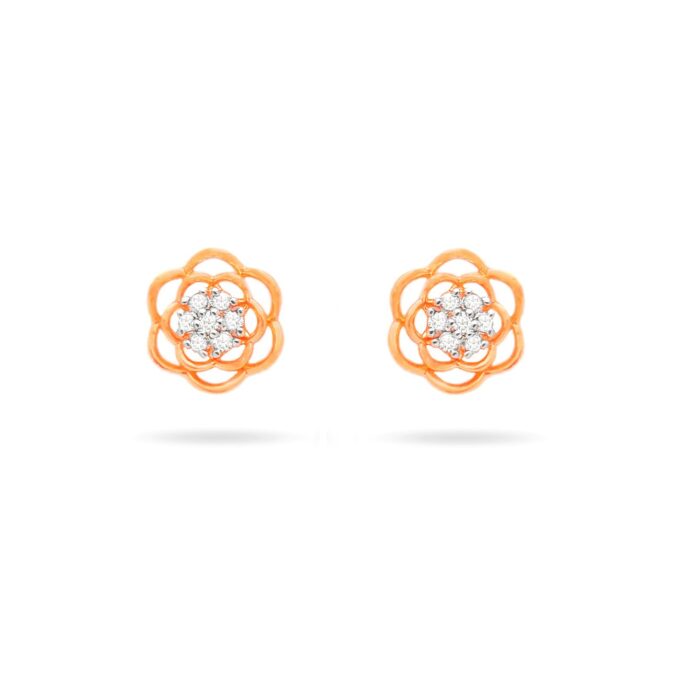 FILIGREE FLOWER DIAMOND EARRINGS