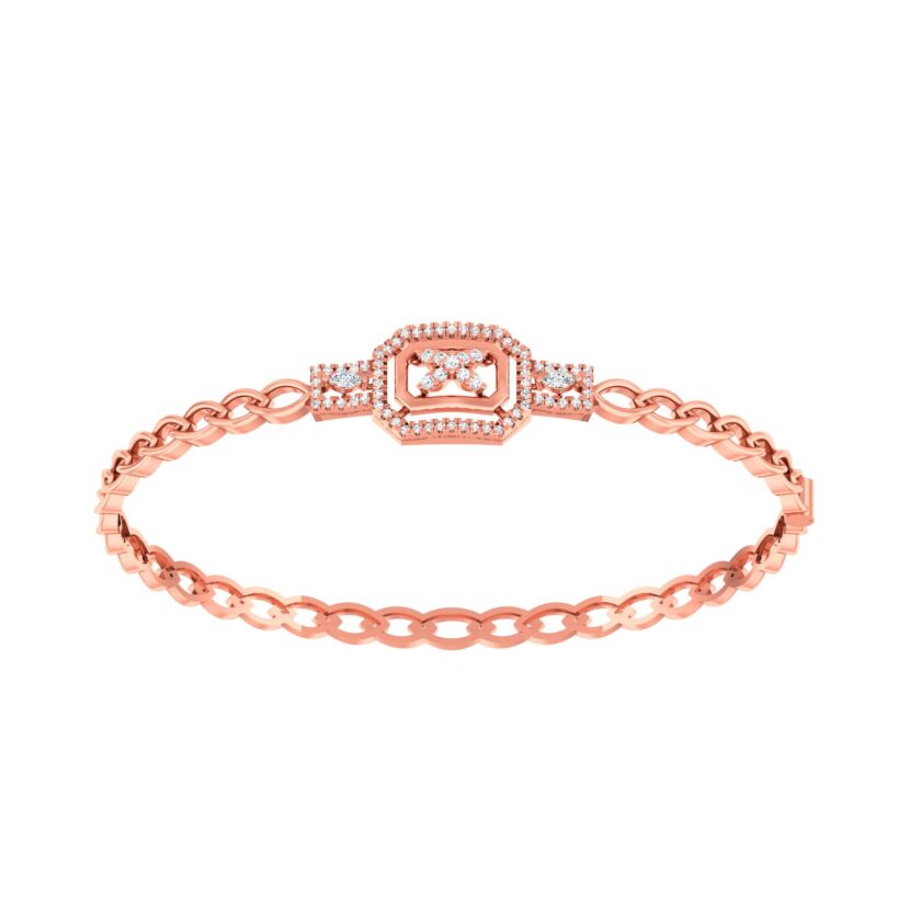 Hexagonal Elegance Diamond Bracelet - Image 2