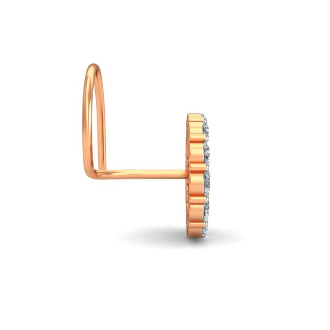 4 Petal Gold Flower Diamond Nosepin