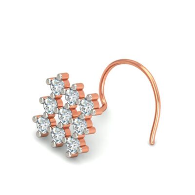 9 Diamonds Square Shape Diamond Nosepin