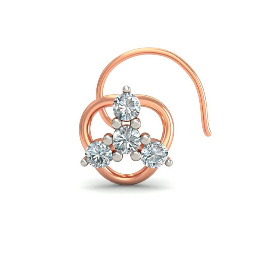 4 Diamonds Delicate Wire Nosepin - Image 2