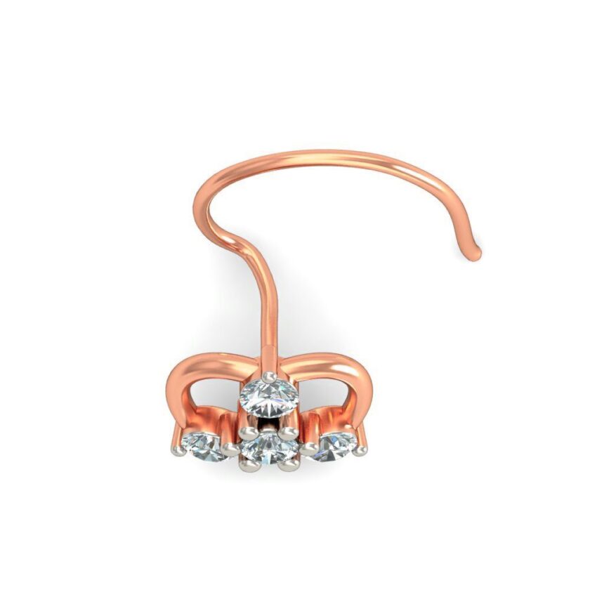 4 Diamonds Delicate Wire Nosepin - Image 3