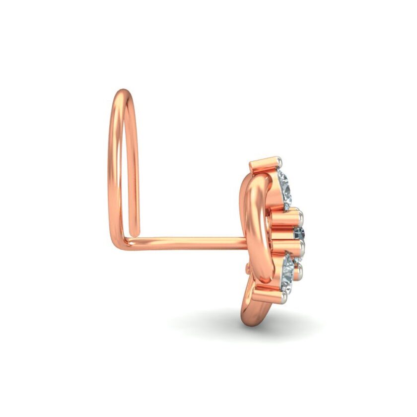 4 Diamonds Delicate Wire Nosepin - Image 4