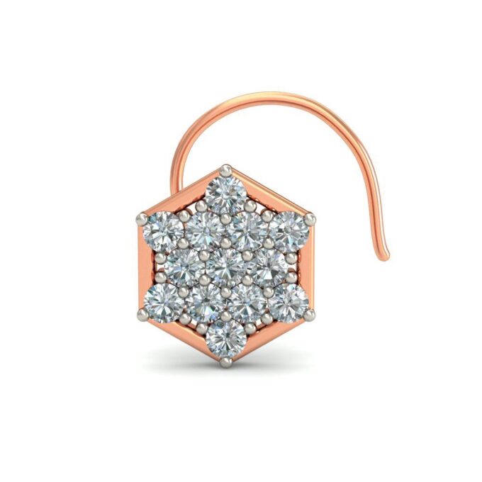 Unique Hexagon-Shaped Diamond Nosepin