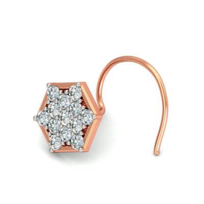 Unique Hexagon-Shaped Diamond Nosepin