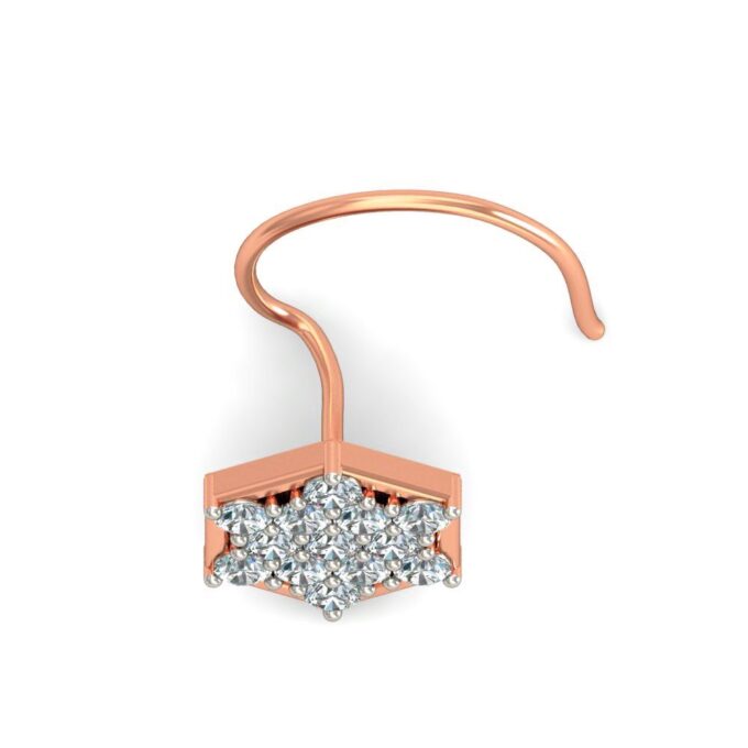 Unique Hexagon-Shaped Diamond Nosepin