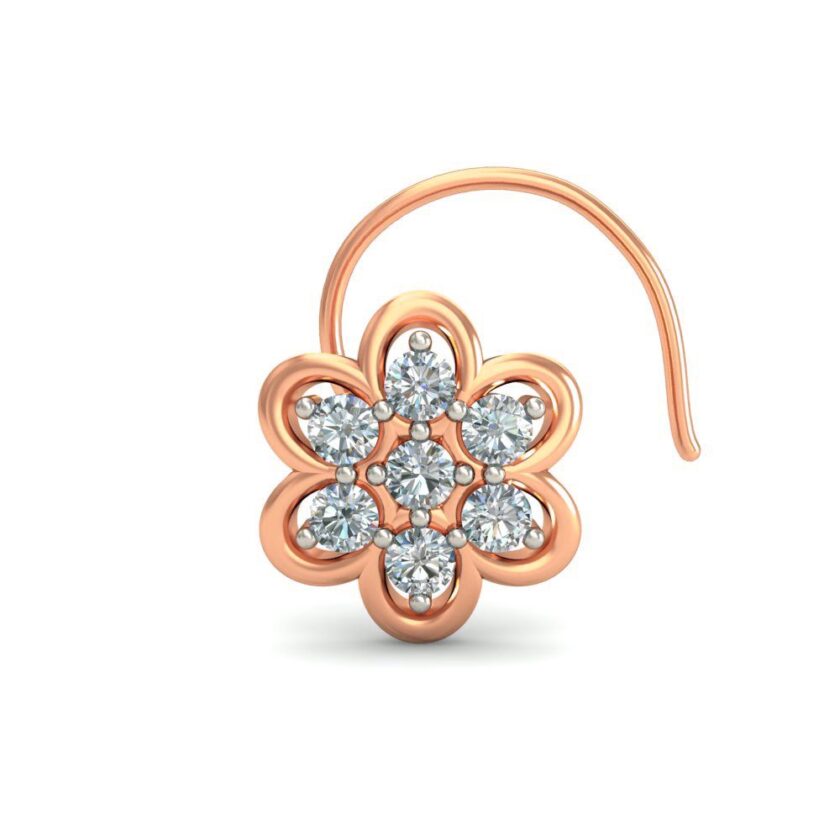 Flower Shaped Diamond Nosepin - Image 2