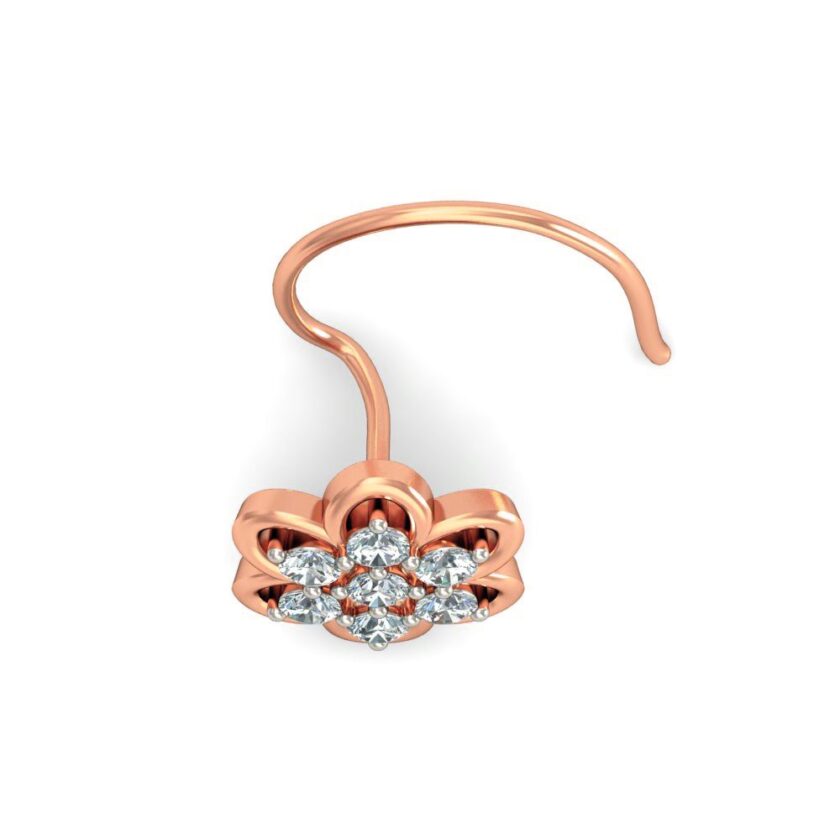Flower Shaped Diamond Nosepin - Image 3