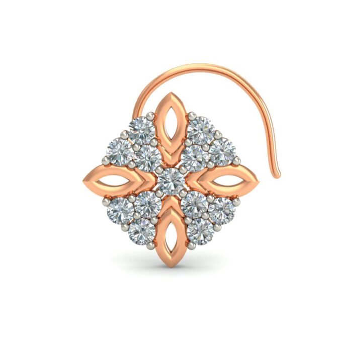 Marquise Shaped Gold Petal Diamond Nosepin
