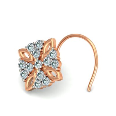 Marquise Shaped Gold Petal Diamond Nosepin