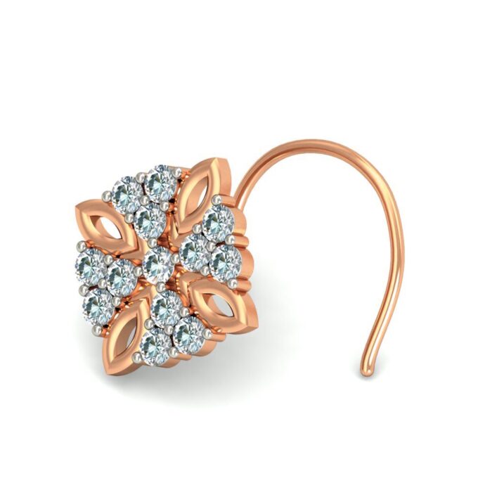 Marquise Shaped Gold Petal Diamond Nosepin