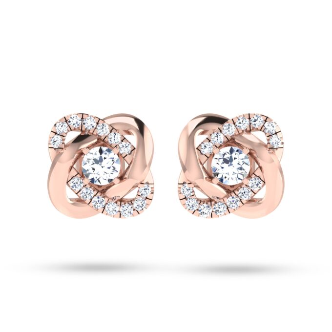 Twisted Elegance Solitaire Diamond Pendant Set