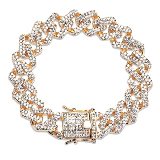 Cuban-Style Chain Diamond Gents bracelet