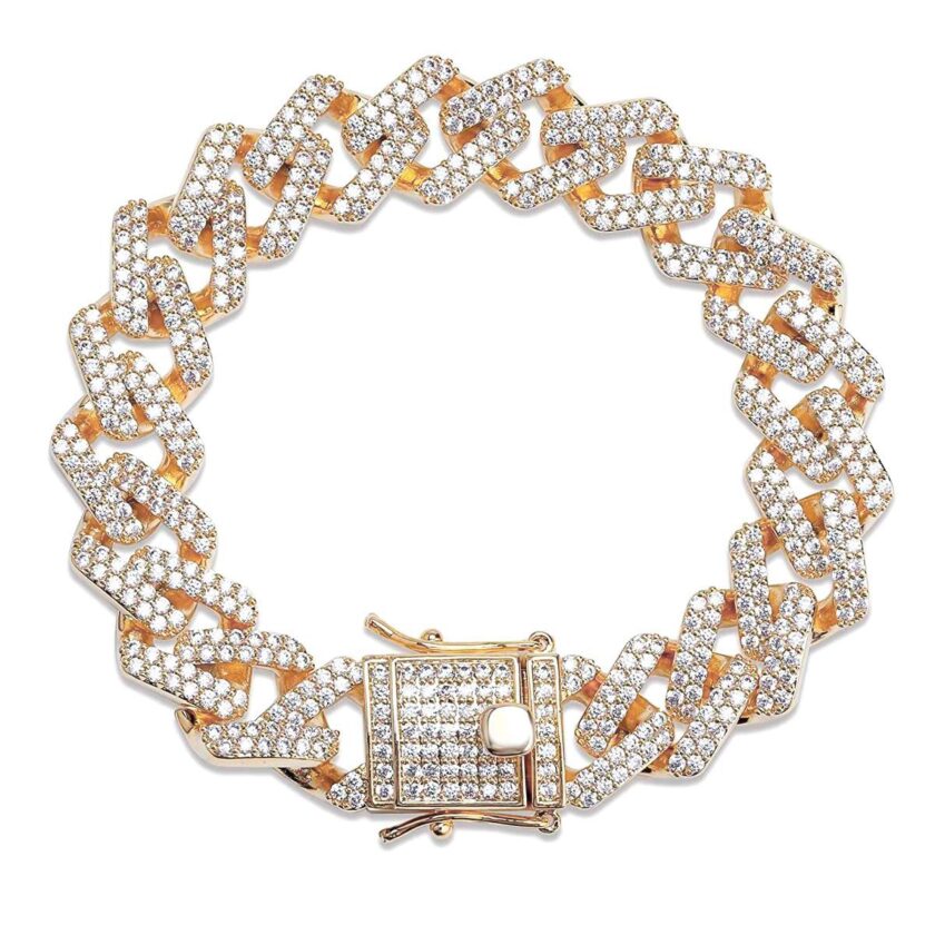 Cuban-Style Chain Diamond Gents bracelet
