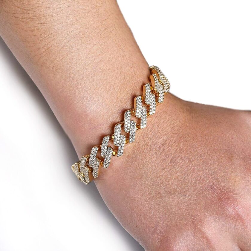 Cuban-Style Chain Diamond Gents bracelet - Image 5