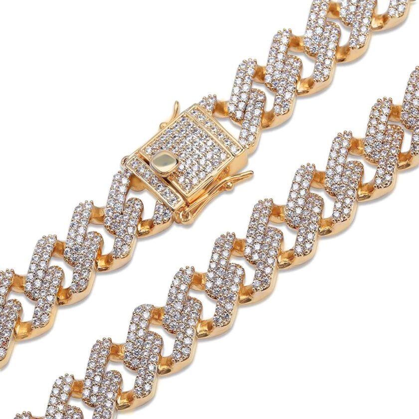 Cuban-Style Chain Diamond Gents bracelet - Image 2