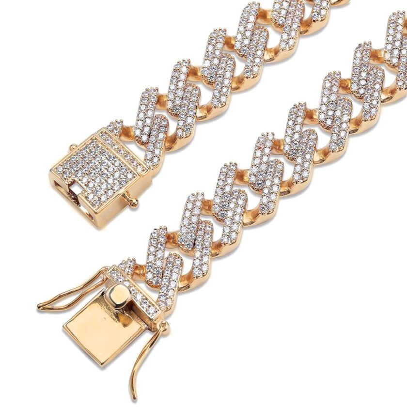 Cuban-Style Chain Diamond Gents bracelet - Image 3