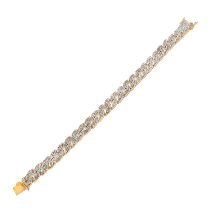 Interwoven Chain-Style Diamond Gents Bracelet