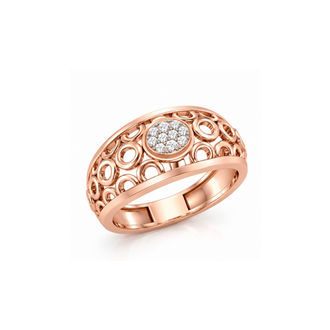 Cluster Circle Filigree Diamond Band