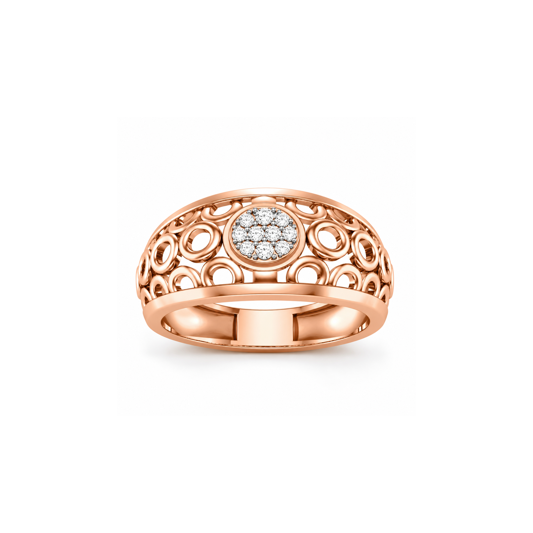 Cluster Circle Filigree Diamond Band - Image 2