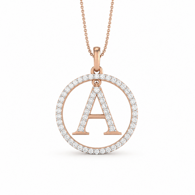 Alphabet A Diamond Pendant